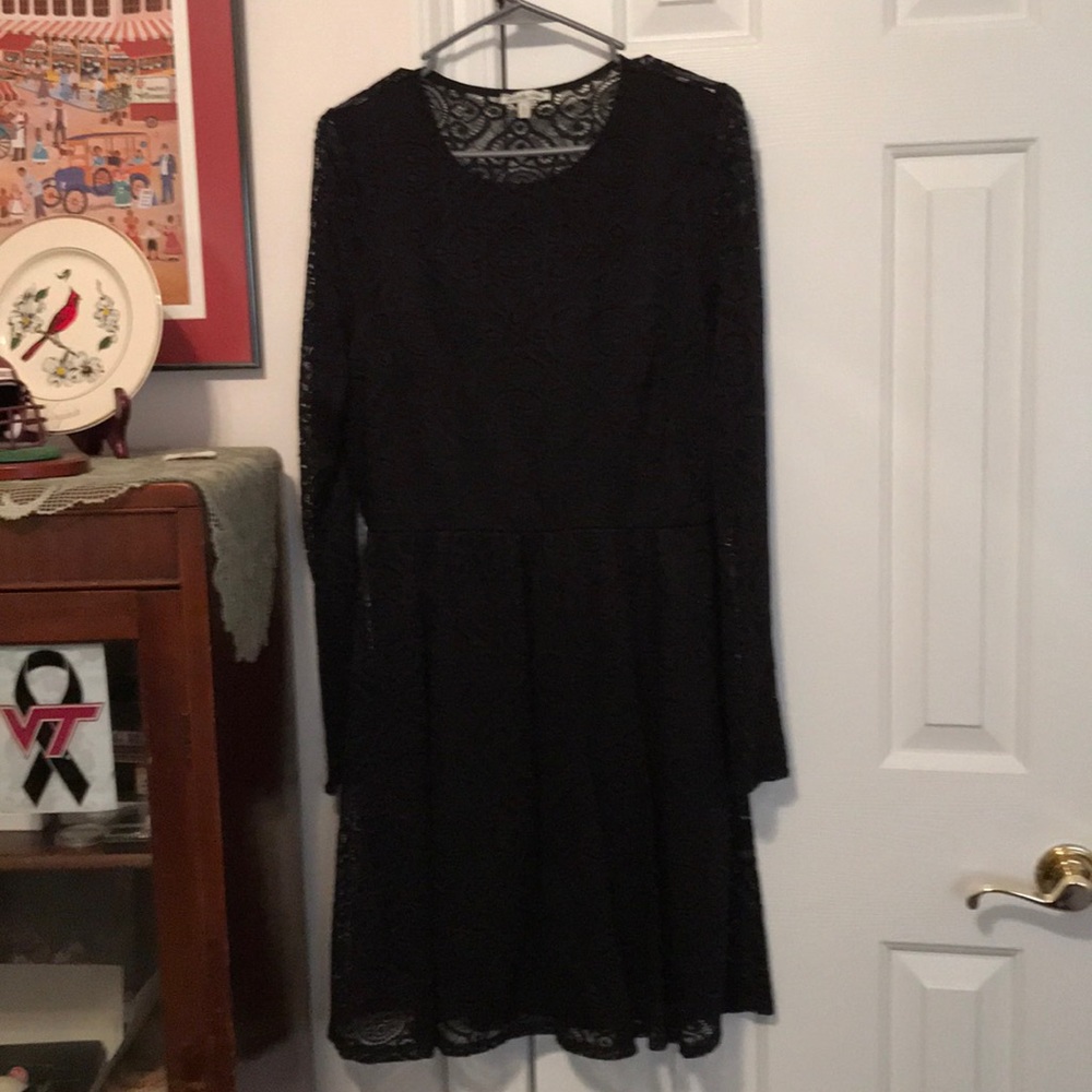 Charlotte Russe Lace Overlay Fit & Flare Dress